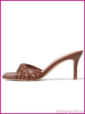 Woven Kitten Heels Mule Low Heels Cute Heeled Sandals
